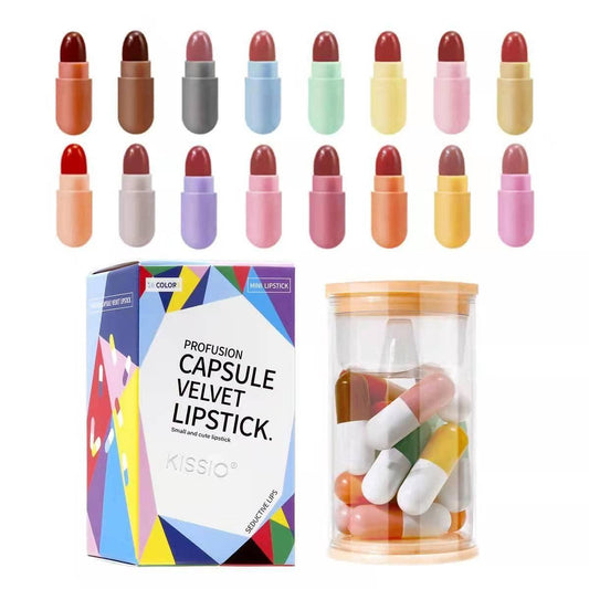 Luxurious Long-Lasting Lipstick Capsules Set of 16